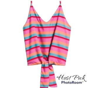 Chloe Oliver Women’s Adj Spaghetti Strap Tie Front  Lined Caroline Top Size L